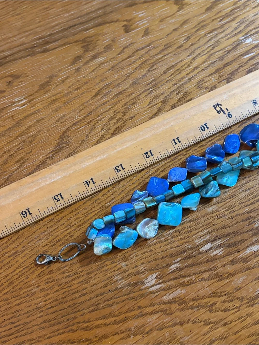 Blue Shell & Bead Multi-Strand Bracelet